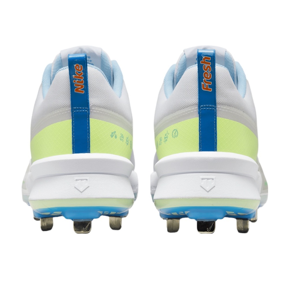 Nike Force Trout 9 Pro baseball cleats 'White Volt Aquarius Blue FQ7941-100 NWOB - Picture 8 of 12
